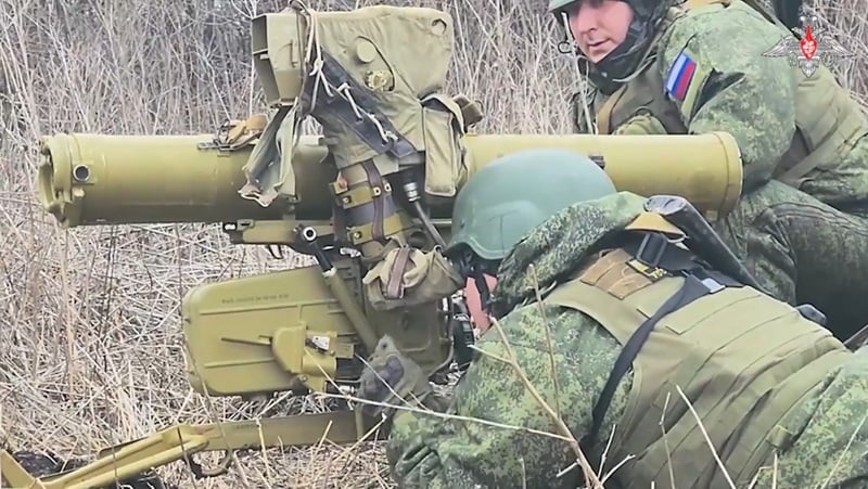 Russian Fagot Strikes Ukrainian Position
