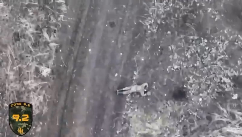 (NSFW) Lone Russian Gets Serious Head Injury From Drone Munition