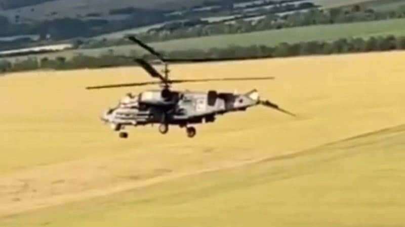 Russian Ka-52 Ignores the Fact That It's Blown in Half