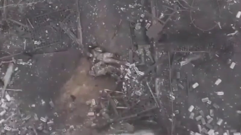 (NSFW) Wounded Russian Kicks Drone Dropped Grenade Out of the Air