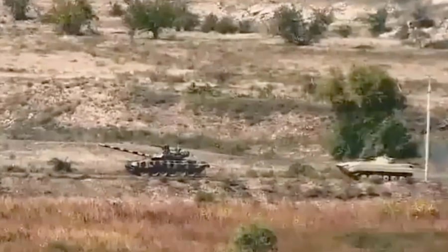 Armenian Ambush Destroys Azeri Tank And Armored Truck