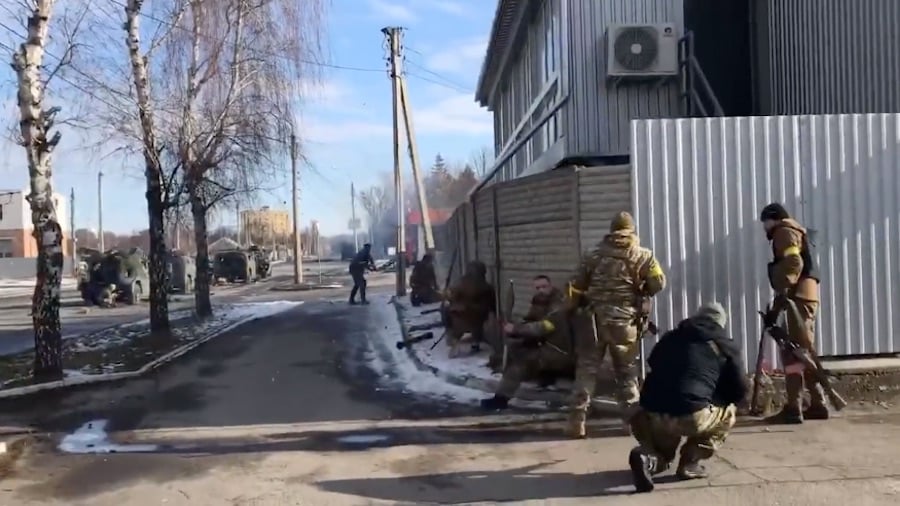 Ukrainian Troops Knock Out Russian Tigr-M Convoy In Kharkiv