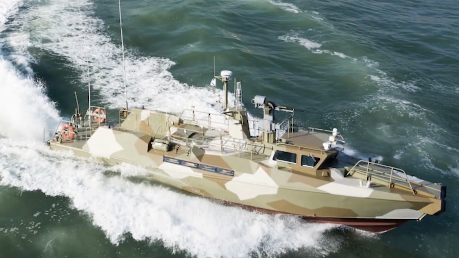 Russian Raptor Patrol Boat Struck By FP-1 Loitering Munition