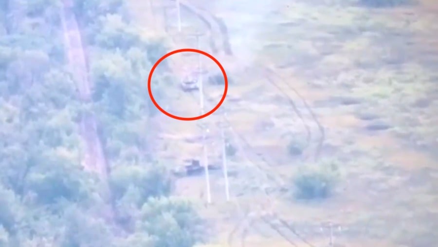 Russian Tank Detonates Anti Tank Mine