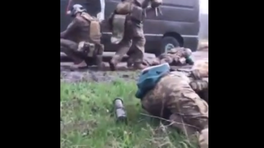Helmet Cam Ukrainian Soldier Wounded By Air Burst Munition During